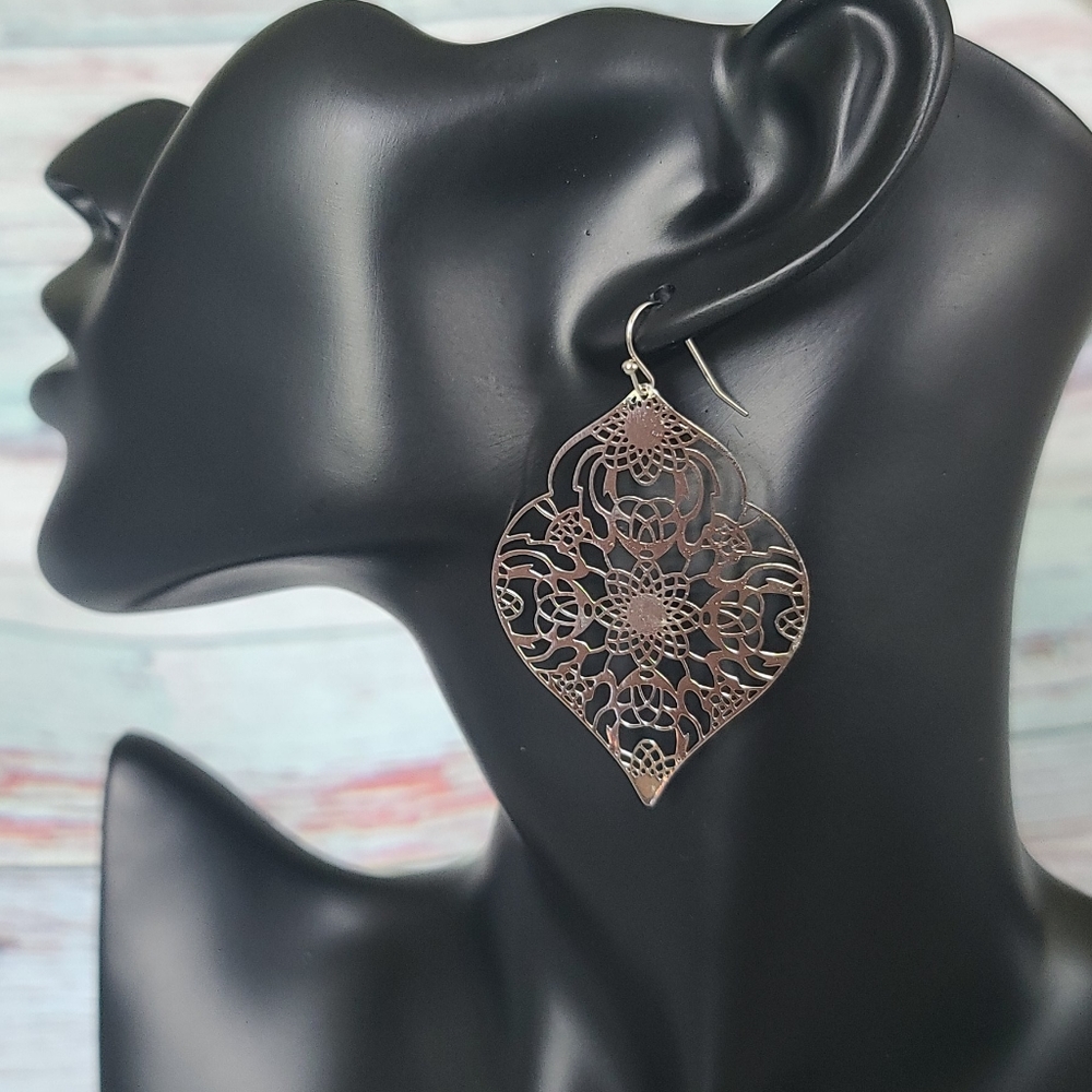 Silver Tone Dangle Earrings